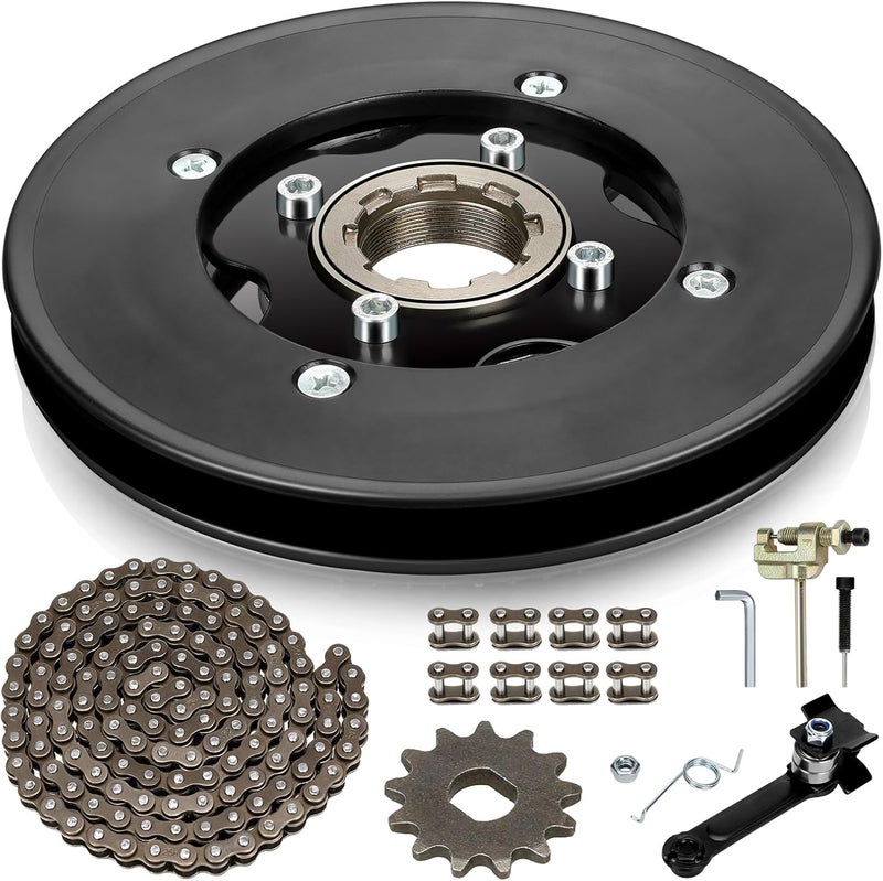 XIKOBY Rear Sprocket Freewheel Chain Plate Guide Assembly Compatible with Razor MX650 MX500 SX500 RSF650 Dirt Bike Electric Rocket Motocross Motorcycle Parts with 25H 132 Link Drive Chain Tensioner - Image 1